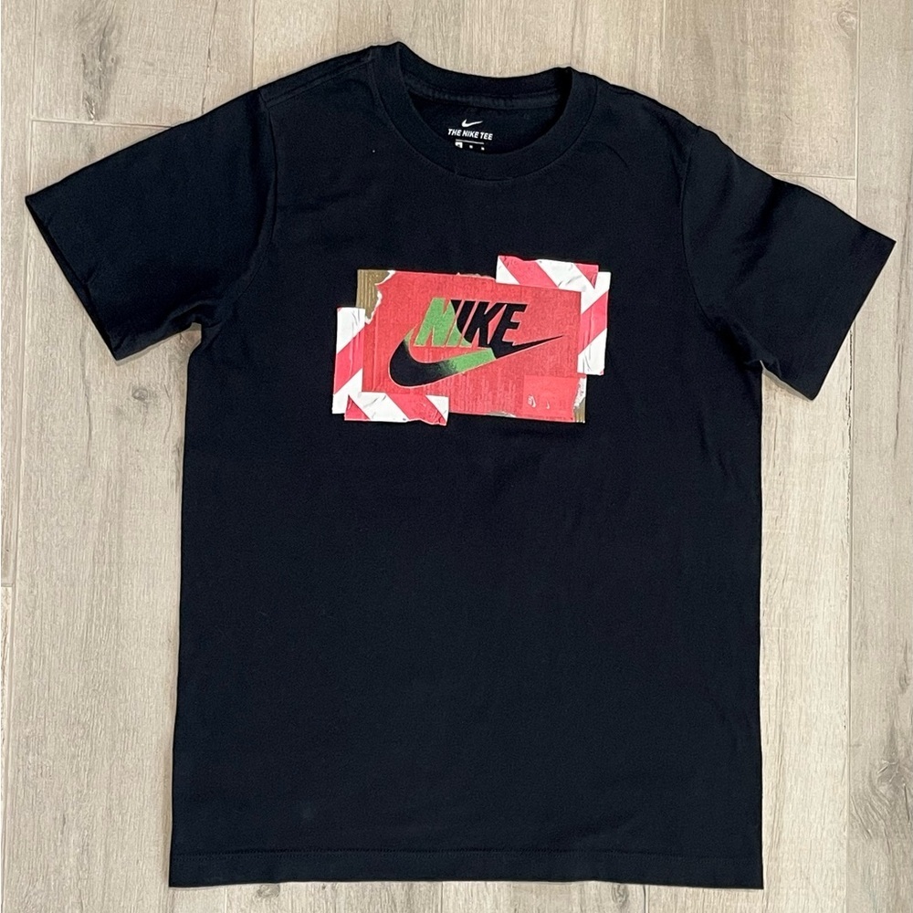 Nike Black Tee with Red and Green Graphic